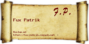 Fux Patrik névjegykártya